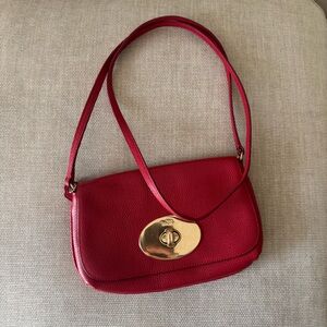 Vintage Coach red leather mini shoulder bag